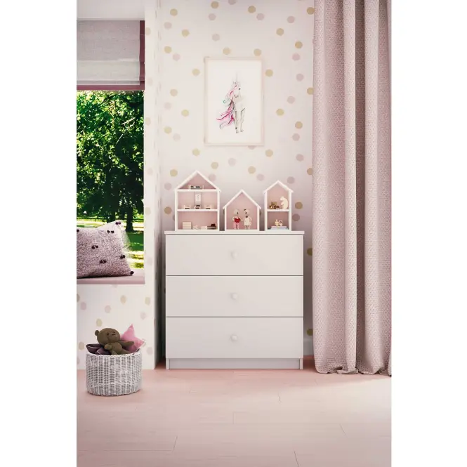 Detská komoda Babydreams biela,5