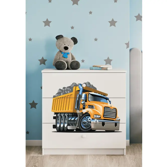 Detská komoda  Babydreams biela – Nákladné auto,5