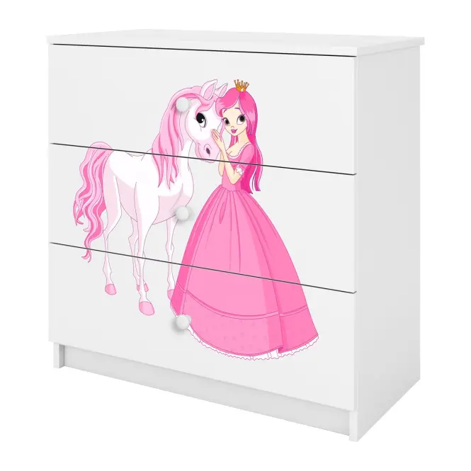 Detská komoda  Babydreams Biela – Princezná 2,4