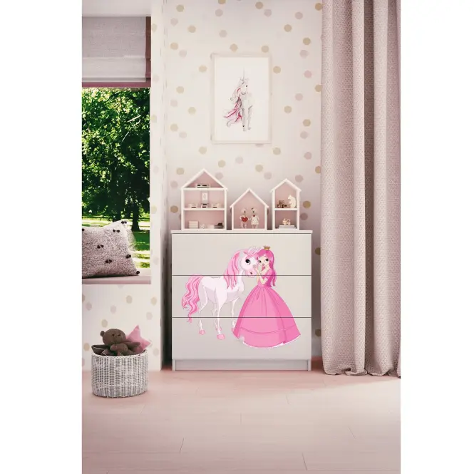 Detská komoda  Babydreams Biela – Princezná 2,5