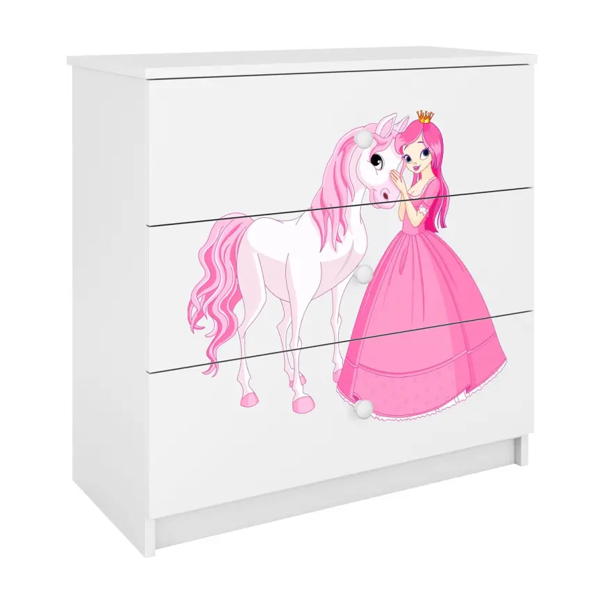 Detská komoda  Babydreams Biela – Princezná 2