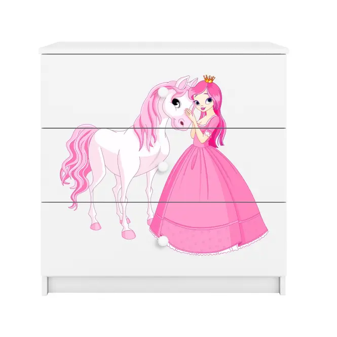 Detská komoda  Babydreams Biela – Princezná 2,3