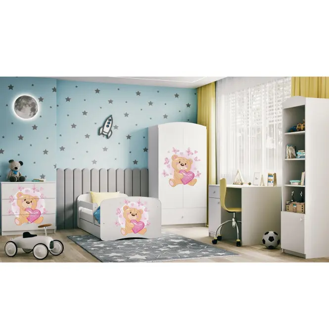 Detská komoda Babydreams biela – Medveď s motýľmi,8