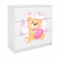 Detská komoda Babydreams biela – Medveď s motýľmi