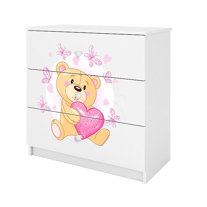 Komoda Pre Detská Babydreams Biely – Medveď Botterfly,3