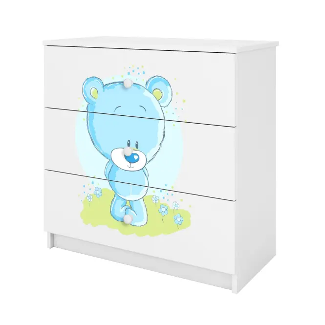 Detská komoda Babydreams Biely – Medveď modrý,3