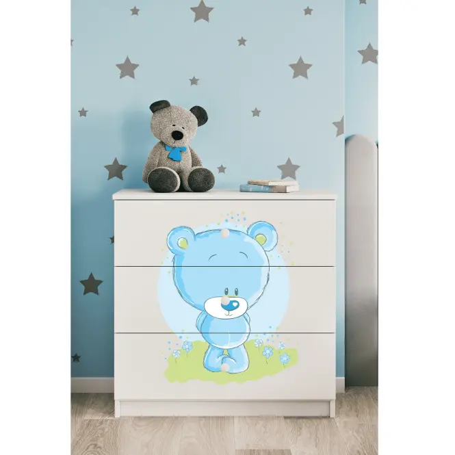 Detská komoda Babydreams Biely – Medveď modrý,5