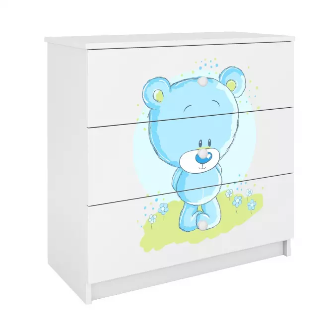 Detská komoda Babydreams Biely – Medveď modrý
