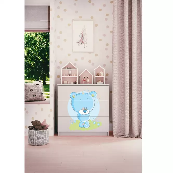 Komoda Pre Detská Babydreams Biely – Medveď Modrá