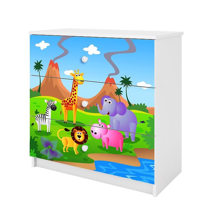 Komoda Pre Detská Babydreams Biely – Safari,3
