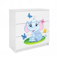 Detská komoda  Babydreams Biely – Slon