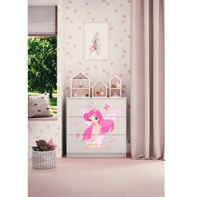 Detská komoda Babydreams biela – Víla 1,4