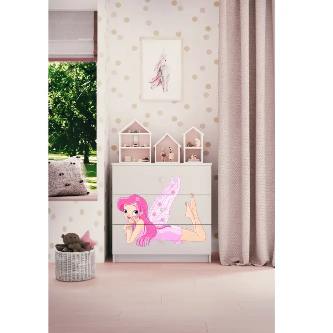 Detská komoda  Babydreams biela – Víla 2,5
