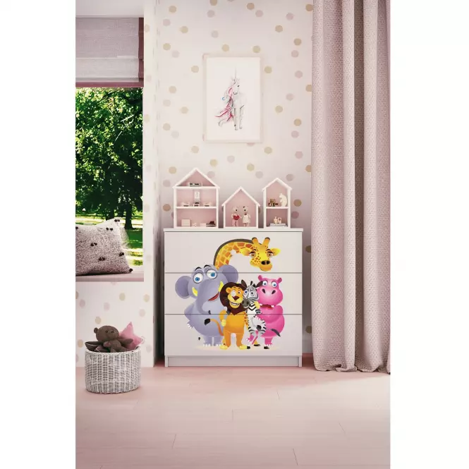 Detská komoda  Babydreams biela – Zoo