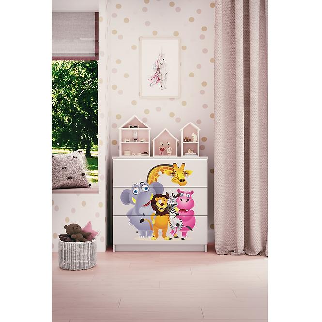 Detská komoda  Babydreams biela – Zoo