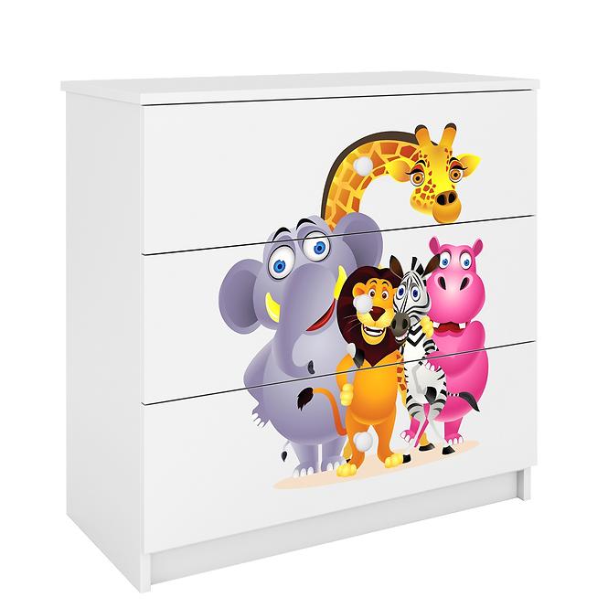 Detská komoda  Babydreams biela – Zoo