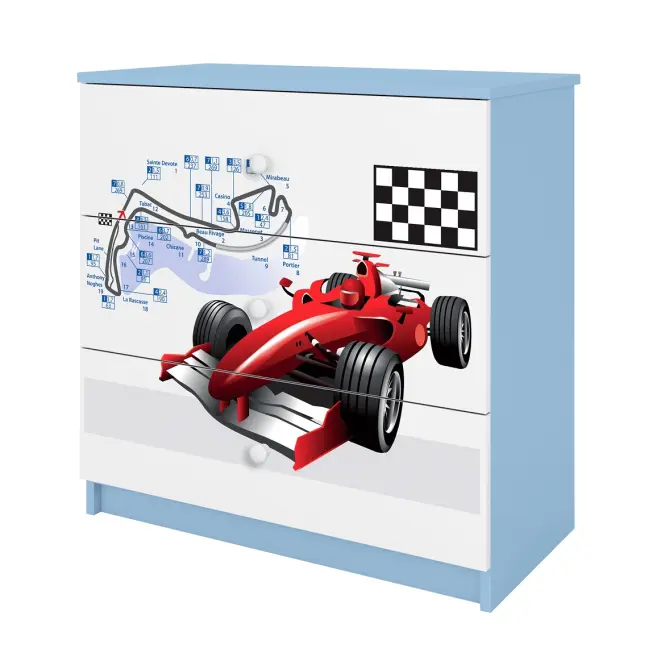 Detská komoda Babydreams modrá – Formula,3