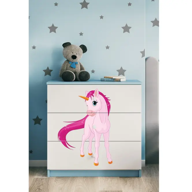 Detská komoda  Babydreams modrá – Jednorožec,5