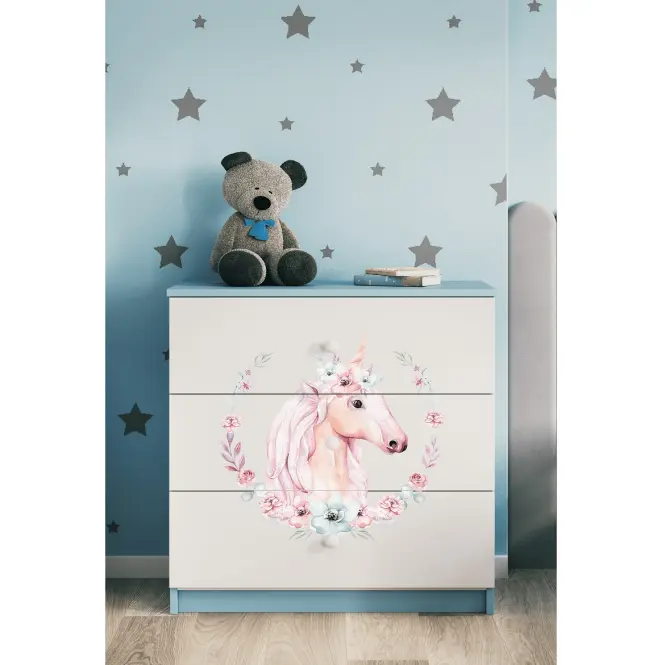 Detská komoda  Babydreams Modrá – Kôň,5