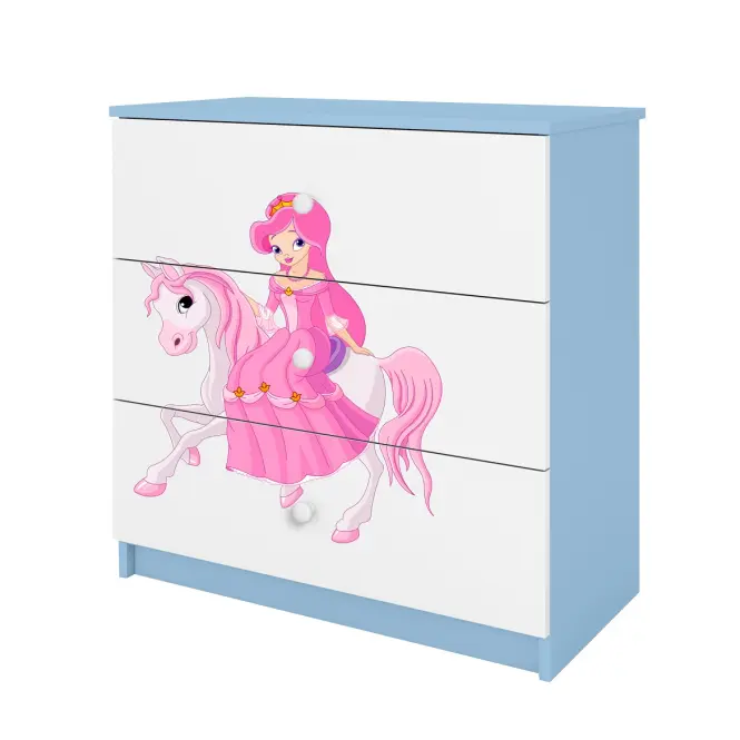 Detská komoda Babydreams modrá – Princezná 1,3