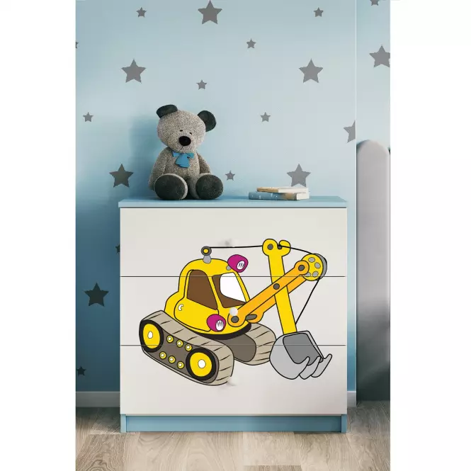 Komoda Pre Detská Babydreams Modrá – Rýpadlo