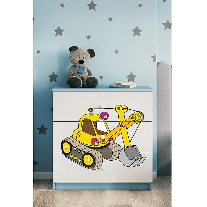 Komoda Pre Detská Babydreams Modrá – Rýpadlo