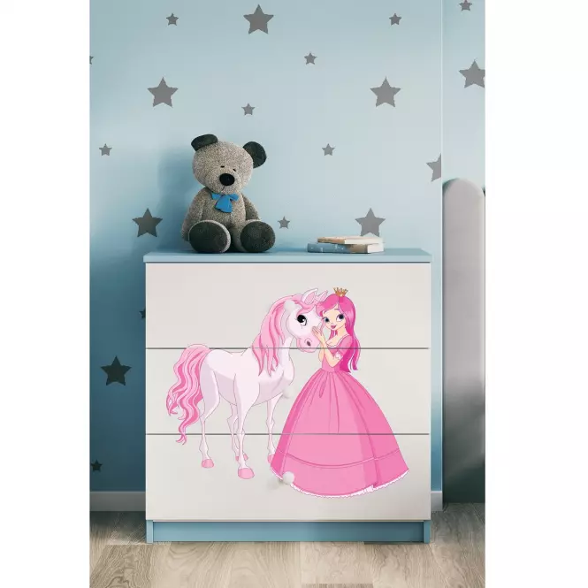 Komoda Pre Detská Babydreams Modrá – Princezná 2