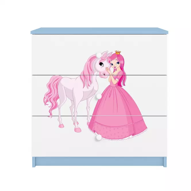 Komoda Pre Detská Babydreams Modrá – Princezná 2