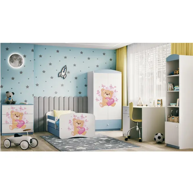 Detská komoda Babydreams modrá – Medveď s motýľmi,6