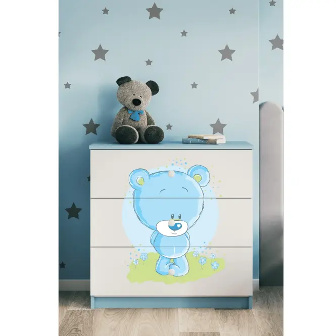 Detská komoda Babydreams Modrá – Medveď modrý,5