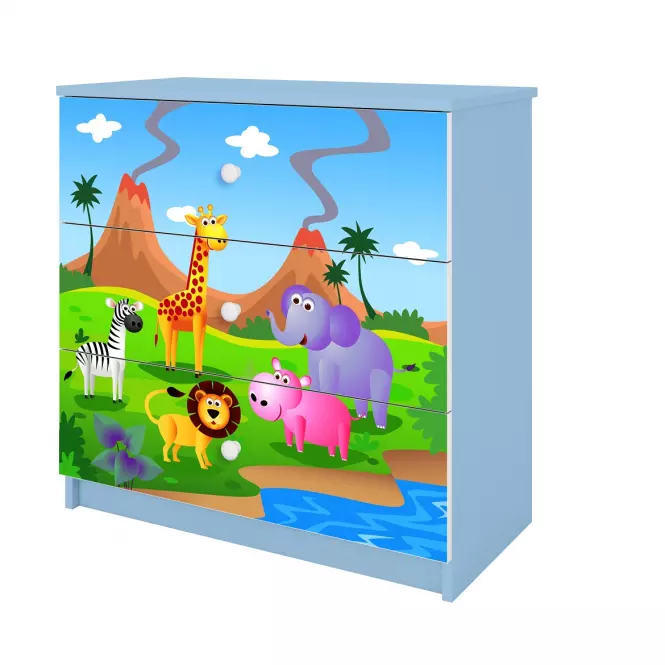Komoda Pre Detská Babydreams Modrá – Safari