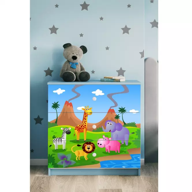 Komoda Pre Detská Babydreams Modrá – Safari