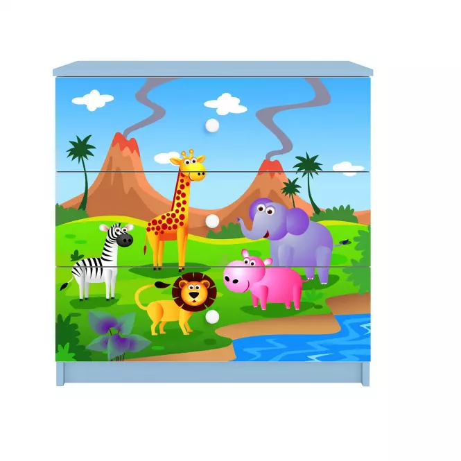 Komoda Pre Detská Babydreams Modrá – Safari