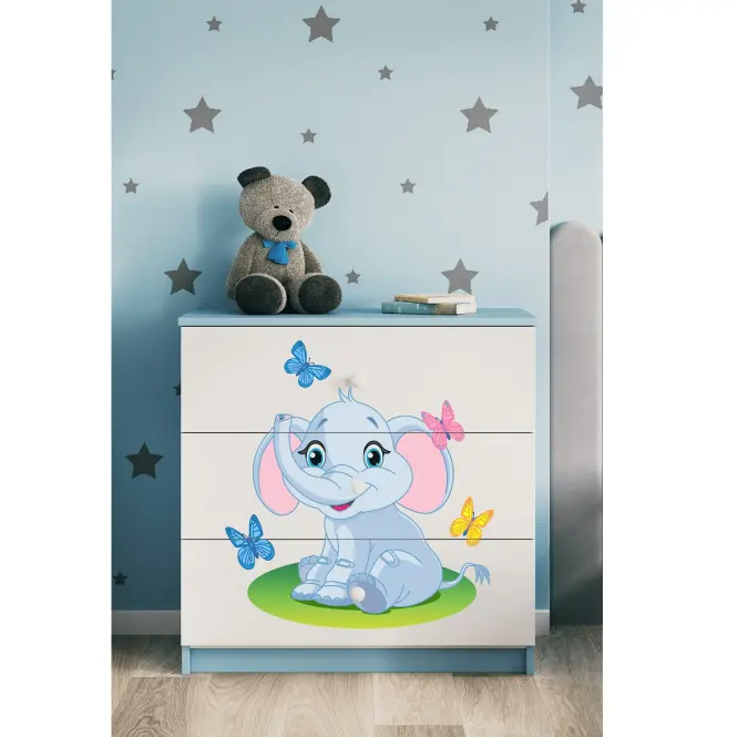 Detská komoda  Babydreams modrá – Slon,5