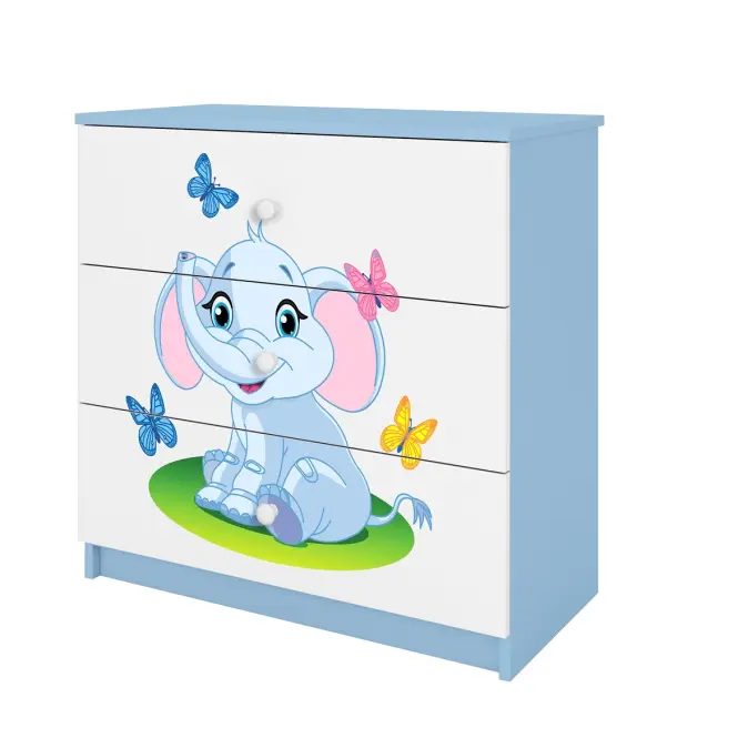Detská komoda  Babydreams modrá – Slon