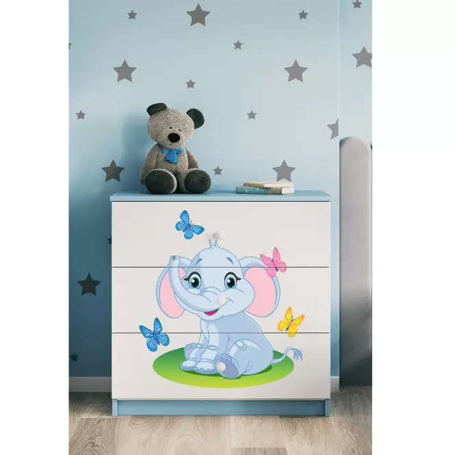 Komoda Pre Detská Babydreams Modrá – Slon