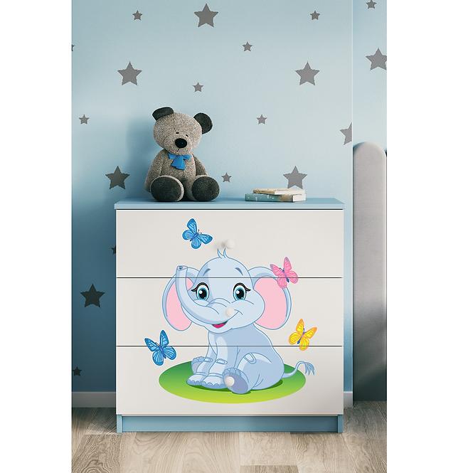 Komoda Pre Detská Babydreams Modrá – Slon