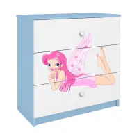 Detská komoda  Babydreams modrá – Víla 2