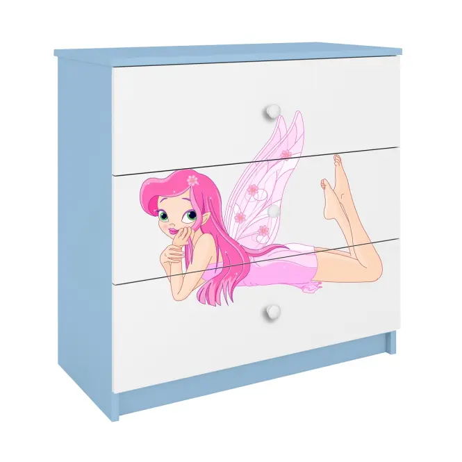 Detská komoda  Babydreams modrá – Víla 2