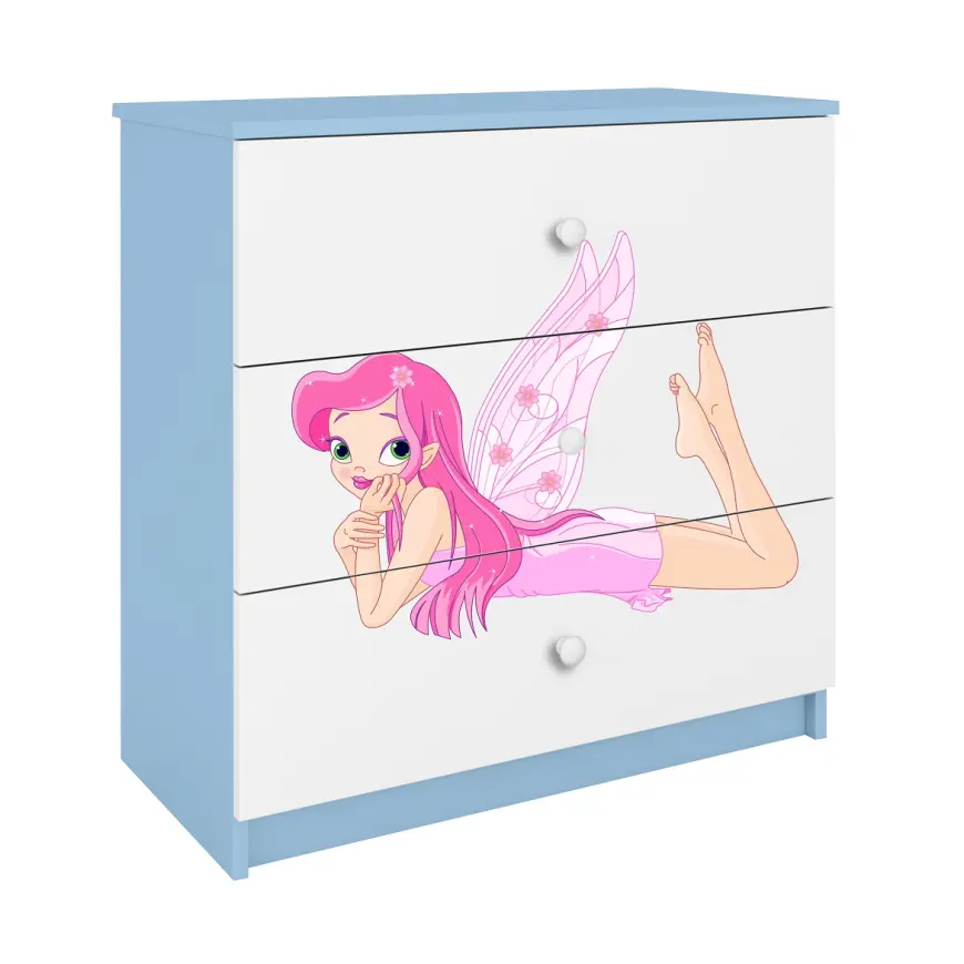 Detská komoda  Babydreams modrá – Víla 2