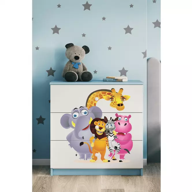 Komoda Pre Detská Babydreams Modrá – Zoo