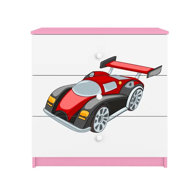Detská komoda  Babydreams ružová – Auto,4