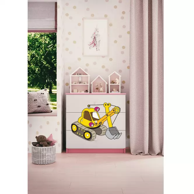 Komoda Pre Detská Babydreams Ružová – Rýpadlo