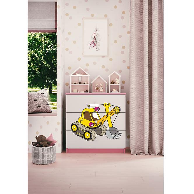 Komoda Pre Detská Babydreams Ružová – Rýpadlo