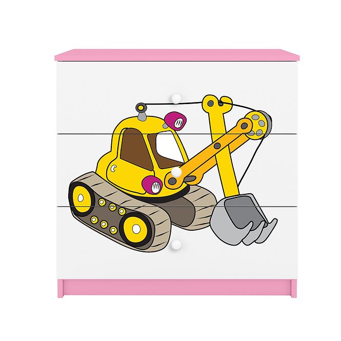 Komoda Pre Detská Babydreams Ružová – Rýpadlo,4