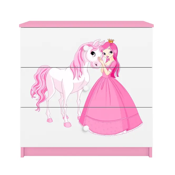 Detská komoda Babydreams ružová – Princezná 2,4