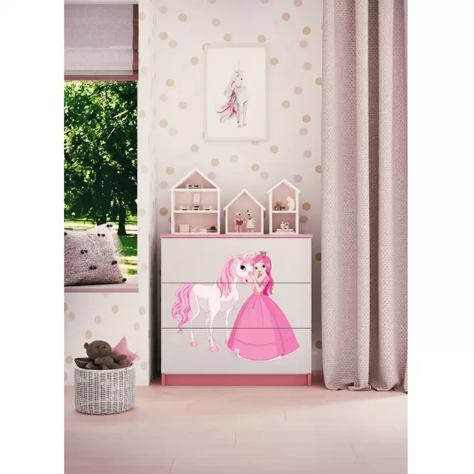 Detská komoda Babydreams ružová – Princezná 2
