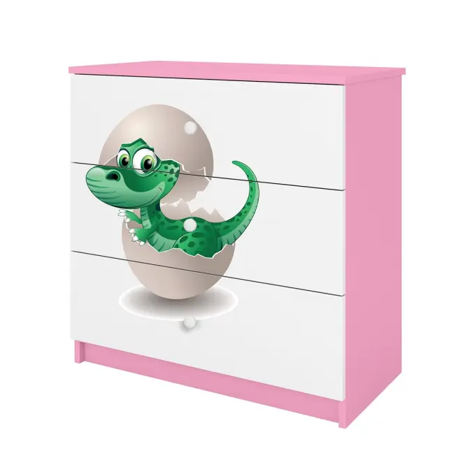 Detská komoda Babydreams ružová – Dino,3