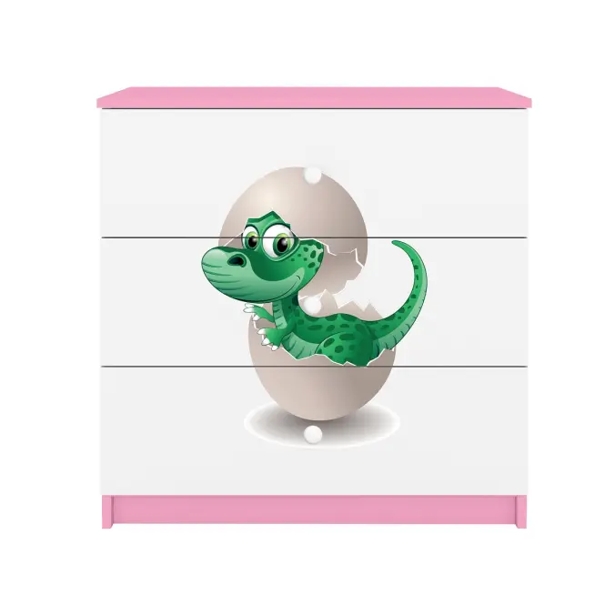 Detská komoda Babydreams ružová – Dino,4