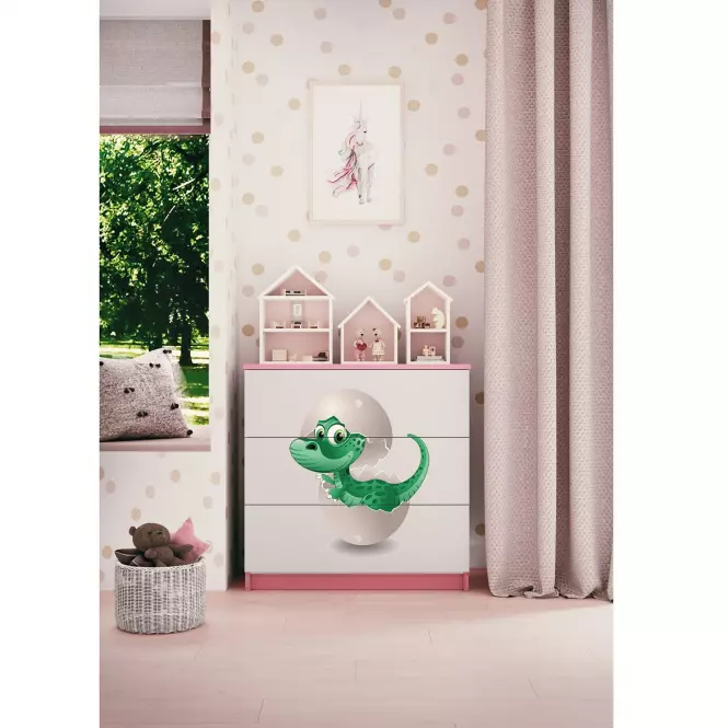 Komoda detsko Babydreams Ružová – Dino